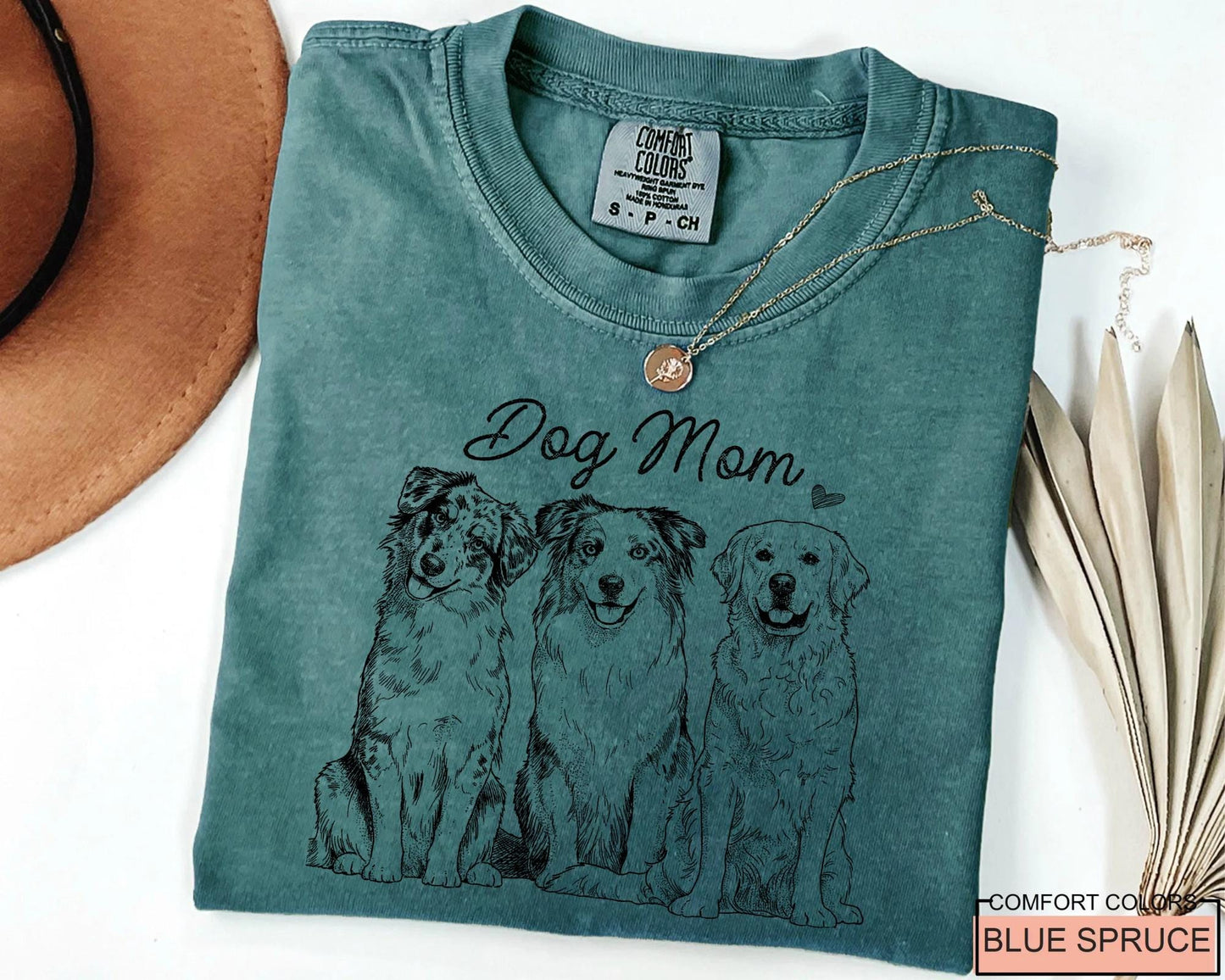 Custom Dog Outline T-Shirt, Personalized Pet Portrait Sketch Tee