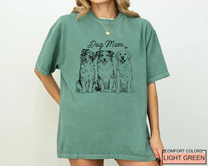 Custom Dog Outline T-Shirt, Personalized Pet Portrait Sketch Tee