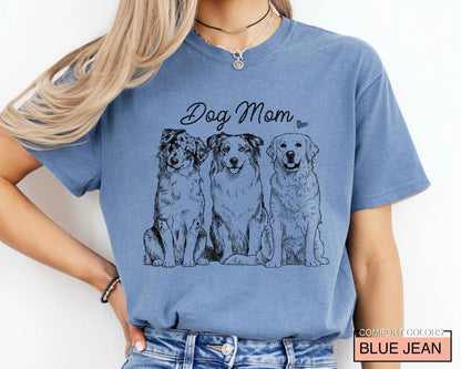 Custom Dog Outline T-Shirt, Personalized Pet Portrait Sketch Tee