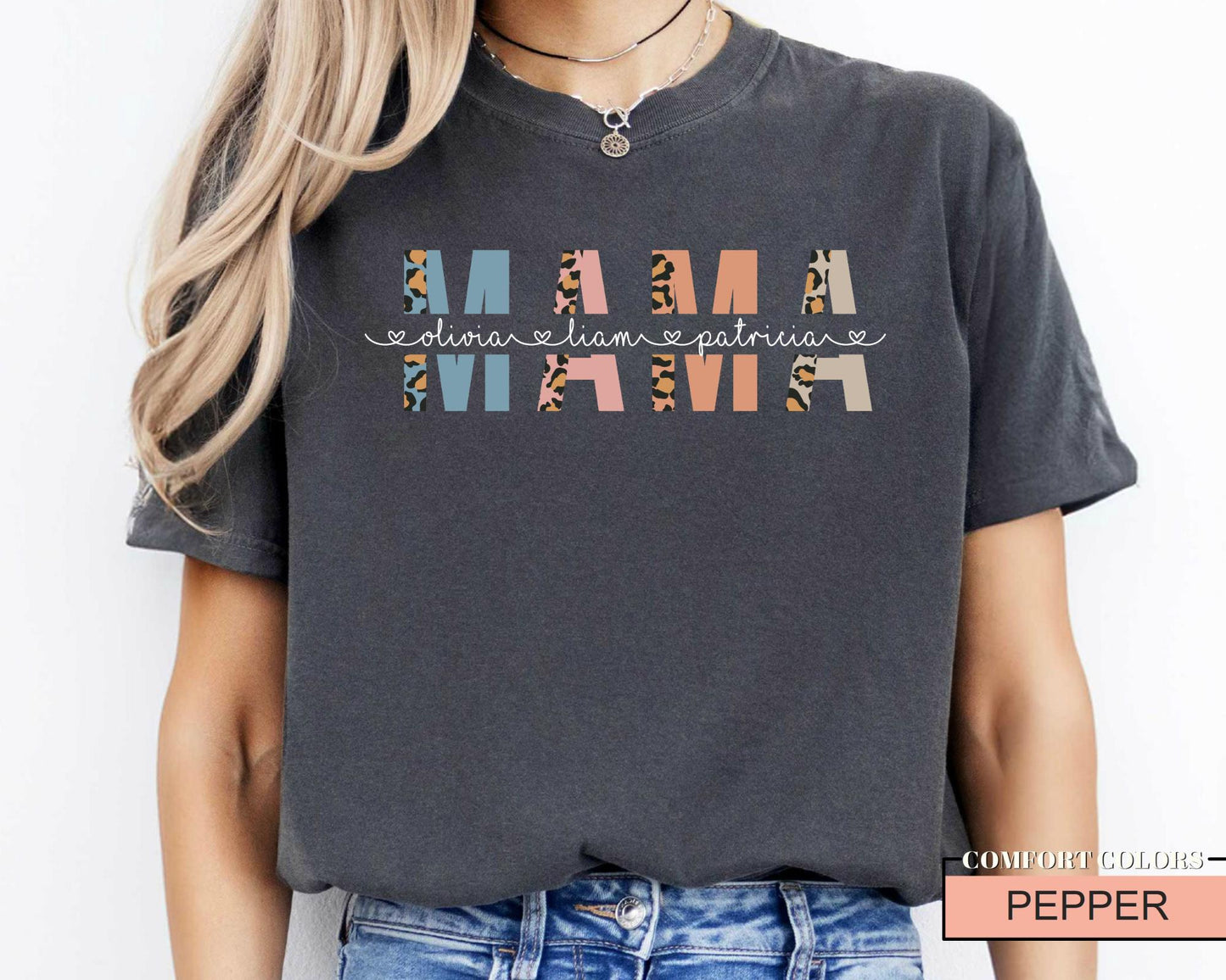 Personalized Mama Shirt with Kids Names, Mother's Day Gift