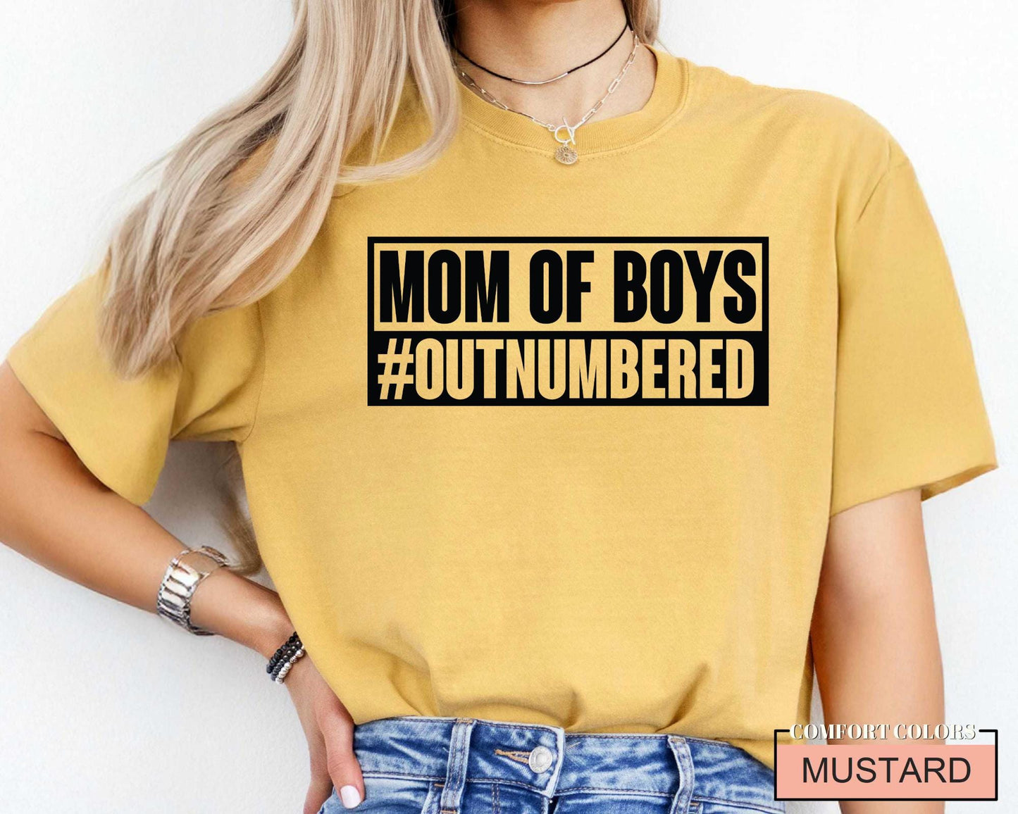Outnumbered Mom Of Boys Shirt: Funny Mama Tee, New Mother Gift