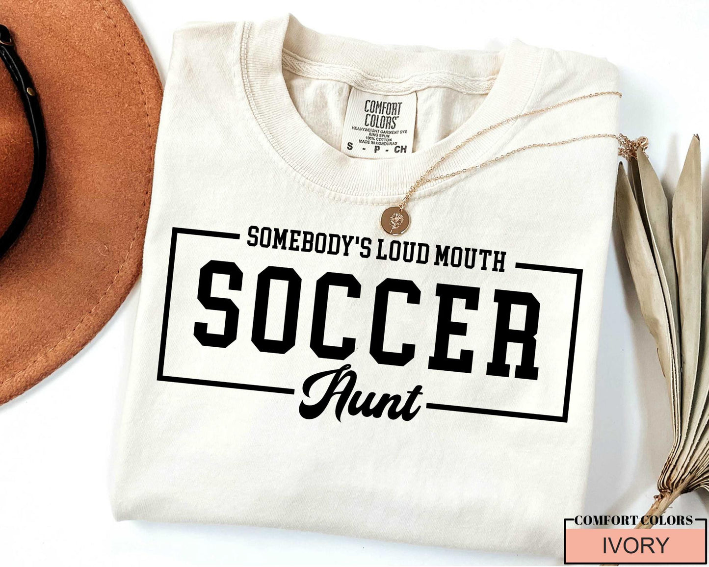 Loud Mouth Soccer Aunt Shirt - Comfort Colors Auntie Sports Tee
