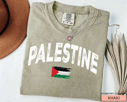 Support Palestine Flag Shirt, Comfort Colors T-Shirt
