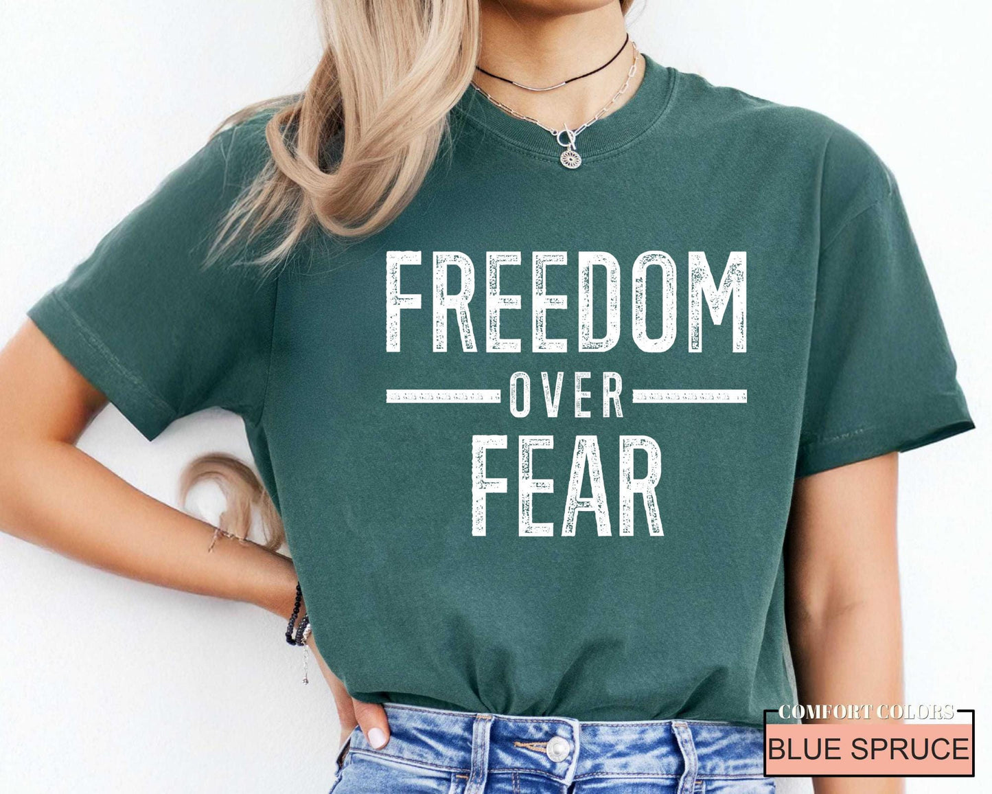 Freedom Over Fear Shirt: Motivational Veteran Tee