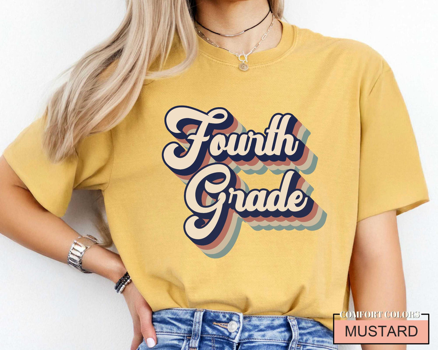 Retro Fourth Grade Teacher Shirt Unisex