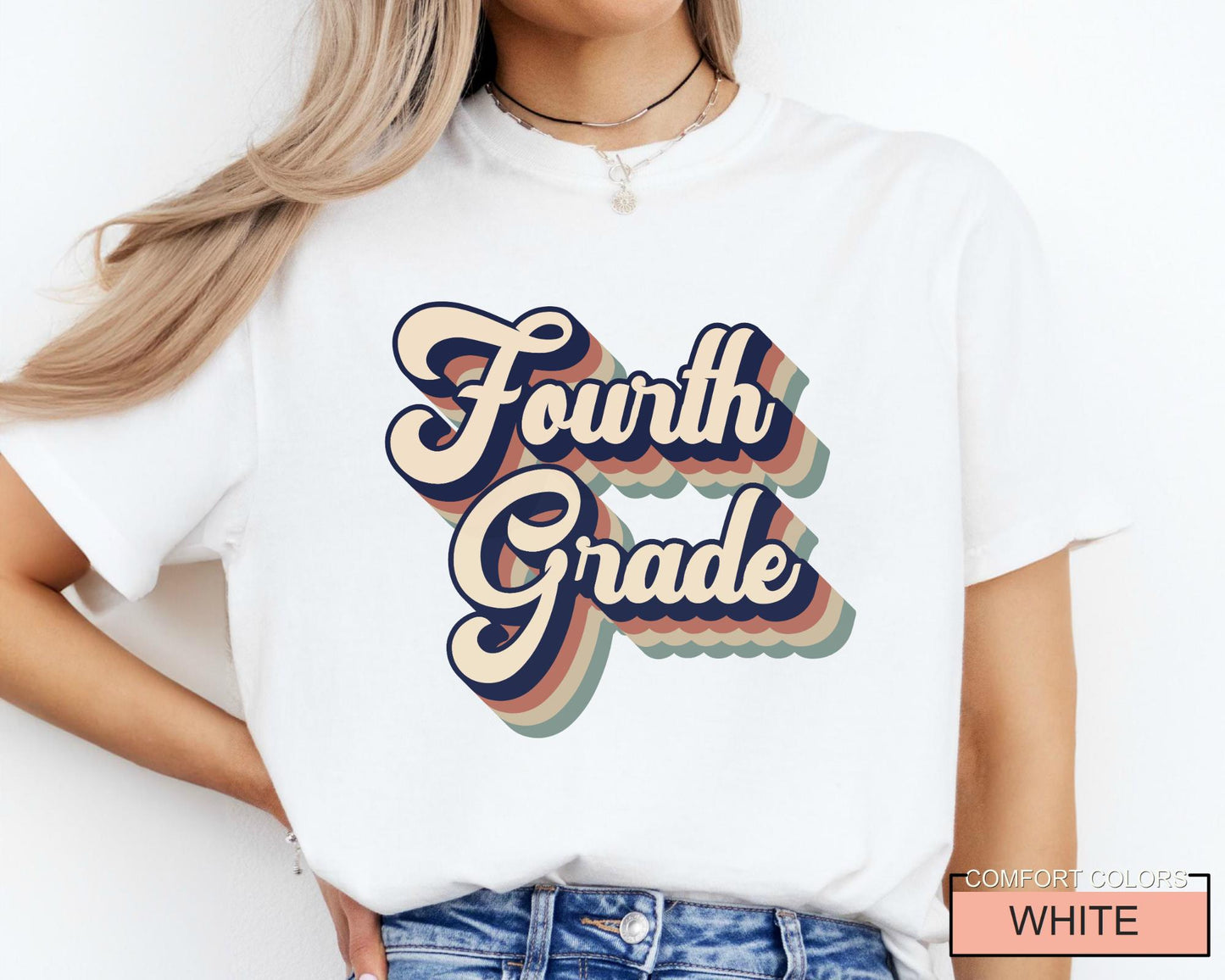Retro Fourth Grade Teacher Shirt Unisex