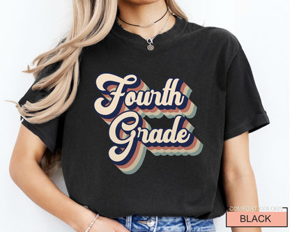 Retro Fourth Grade Teacher Shirt Unisex