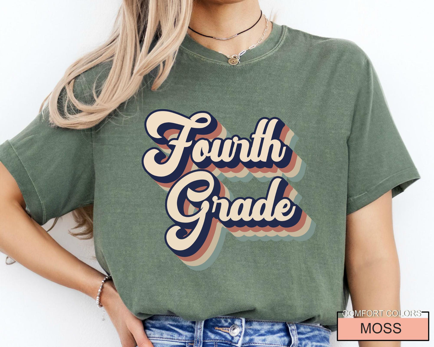 Retro Fourth Grade Teacher Shirt Unisex