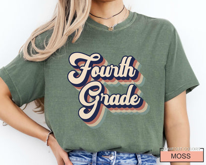 Retro Fourth Grade Teacher Shirt Unisex