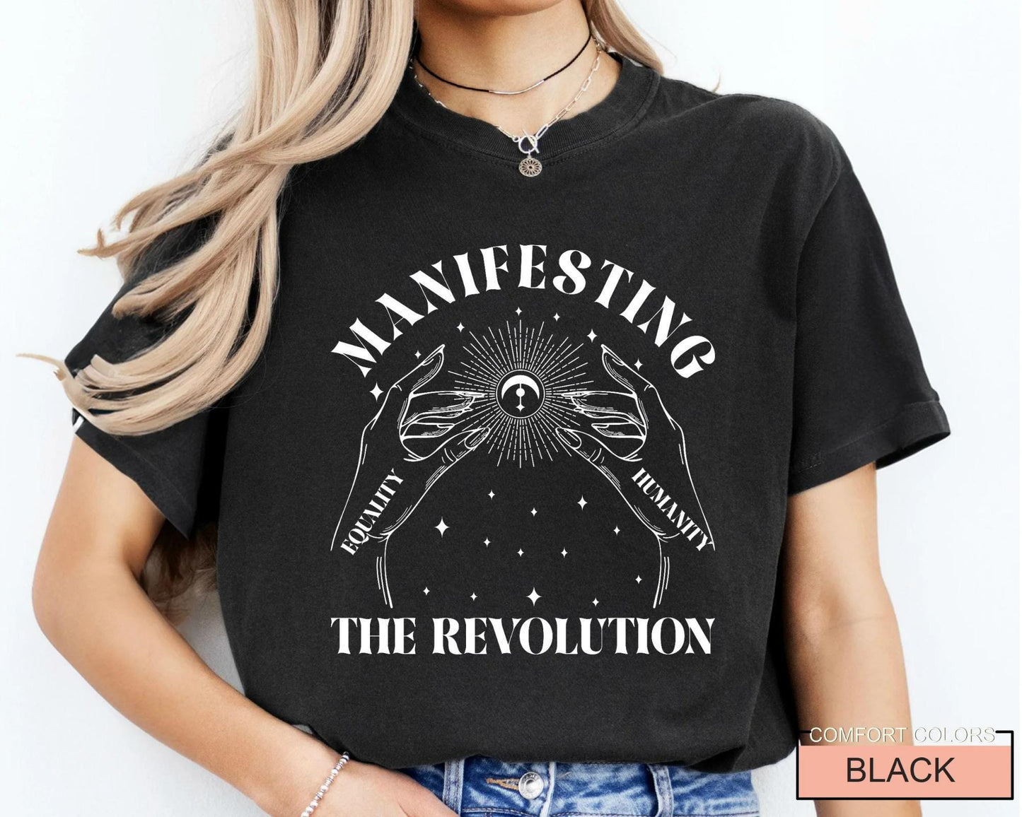 Manifesting Revolution T-Shirt, Comfort Colors Women's Rights Shirt for Activists, Feminism Gift