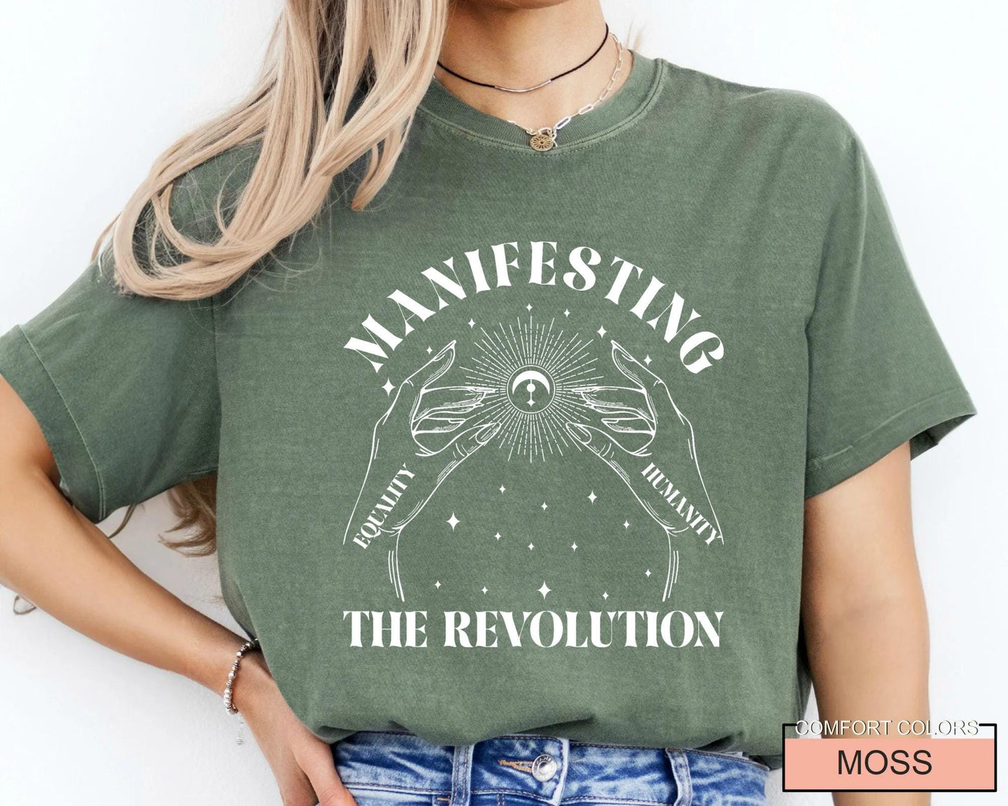 Manifesting Revolution T-Shirt, Comfort Colors Women's Rights Shirt for Activists, Feminism Gift