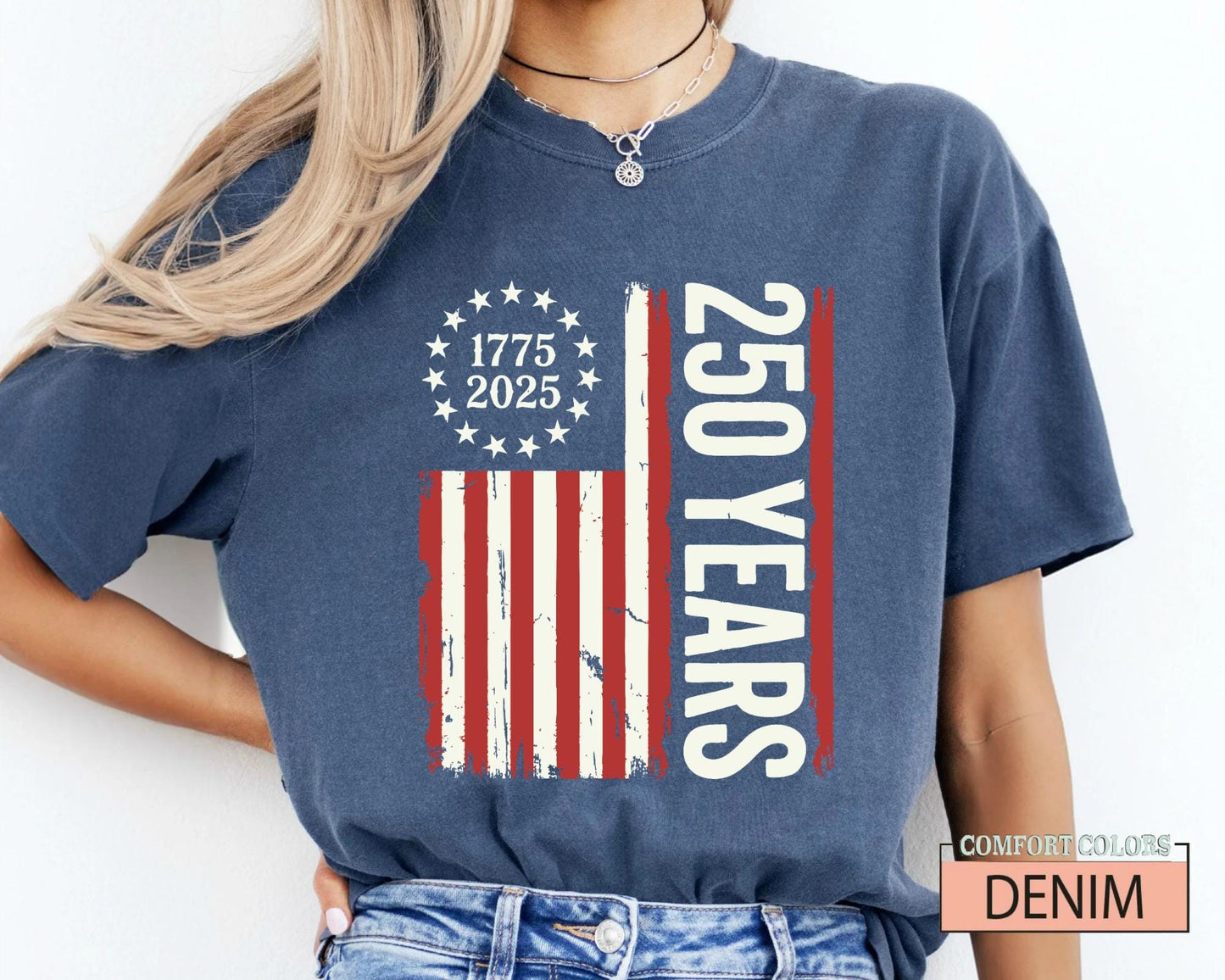 USA Flag 250 Years Shirt, Patriotic American Flag Tee