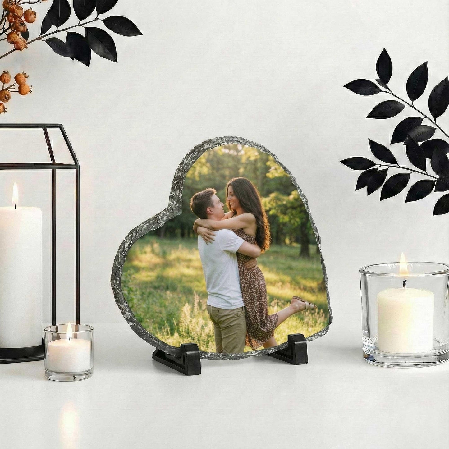 Custom Couple Photo Slate Stone, Personalized Valentine’s Day Picture Home Decor