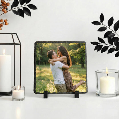 Custom Couple Photo Slate Stone, Personalized Valentine’s Day Picture Home Decor