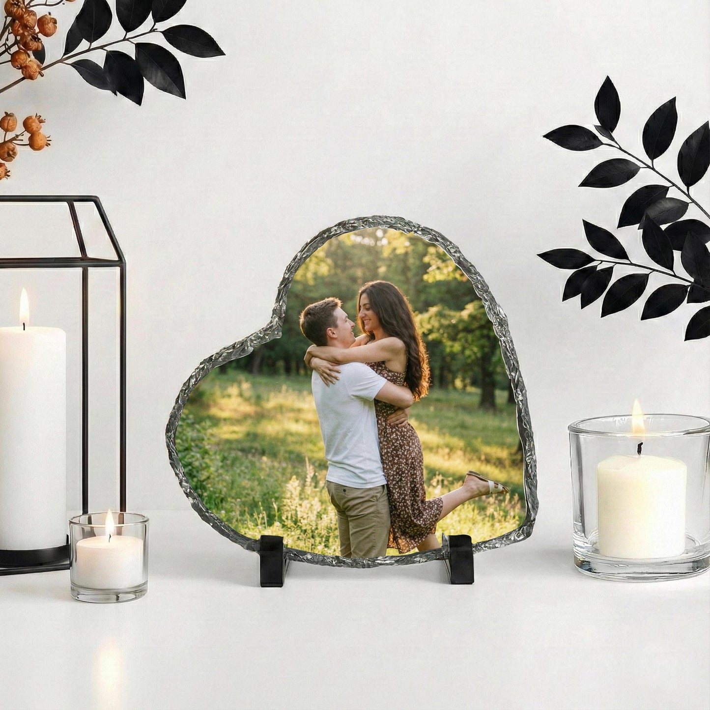 Custom Couple Photo Slate Stone, Personalized Valentine’s Day Picture Home Decor