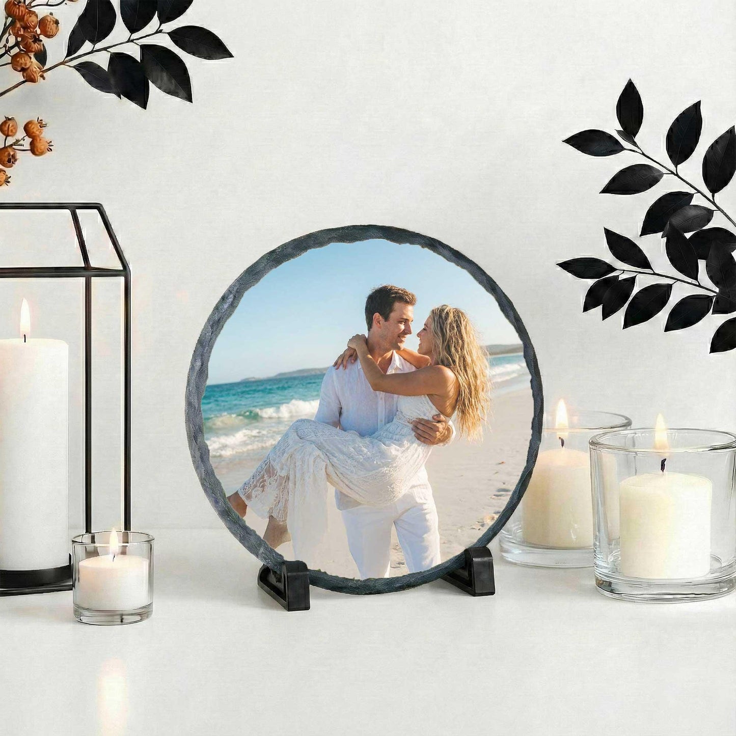 Couple Picture Rock Slate Stone, Custom Home Decoration for Valentines