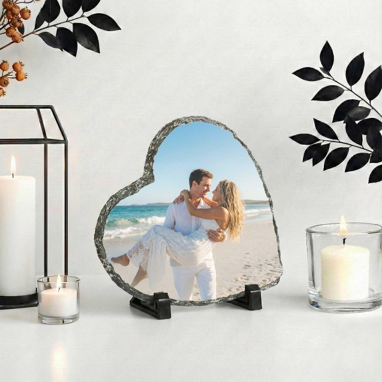 Couple Picture Rock Slate Stone, Custom Home Decoration for Valentines
