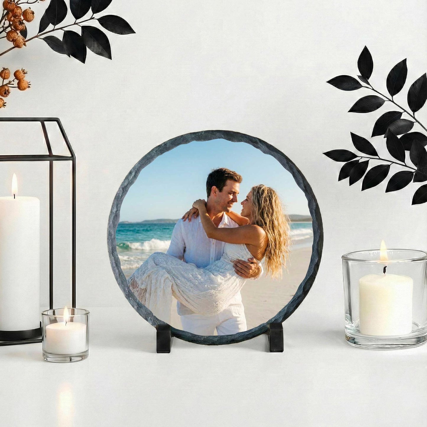 Couple Picture Rock Slate Stone, Custom Home Decoration for Valentines