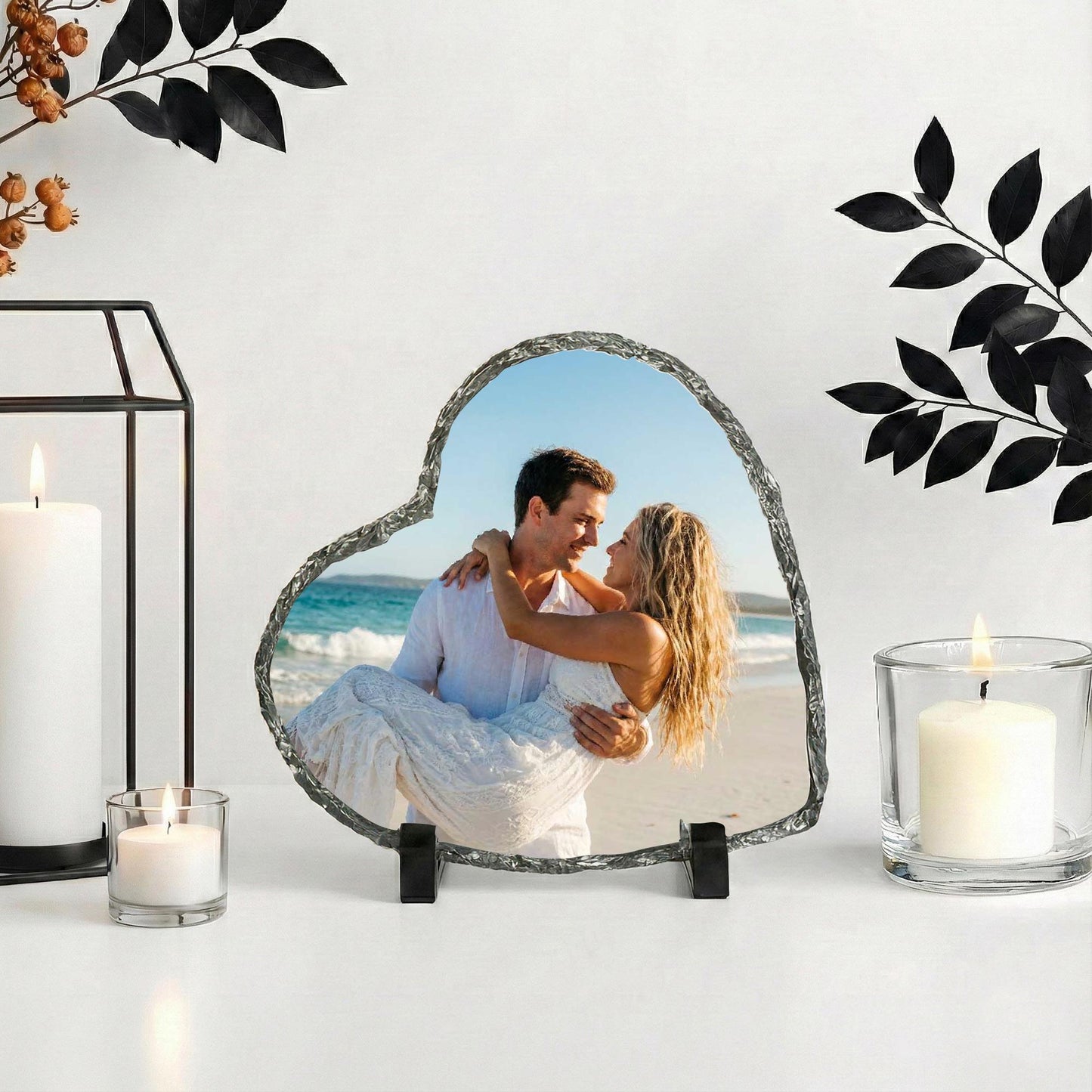 Couple Picture Rock Slate Stone, Custom Home Decoration for Valentines