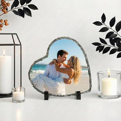 Couple Picture Rock Slate Stone, Custom Home Decoration for Valentines