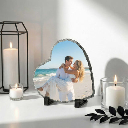 Couple Picture Rock Slate Stone, Custom Home Decoration for Valentines