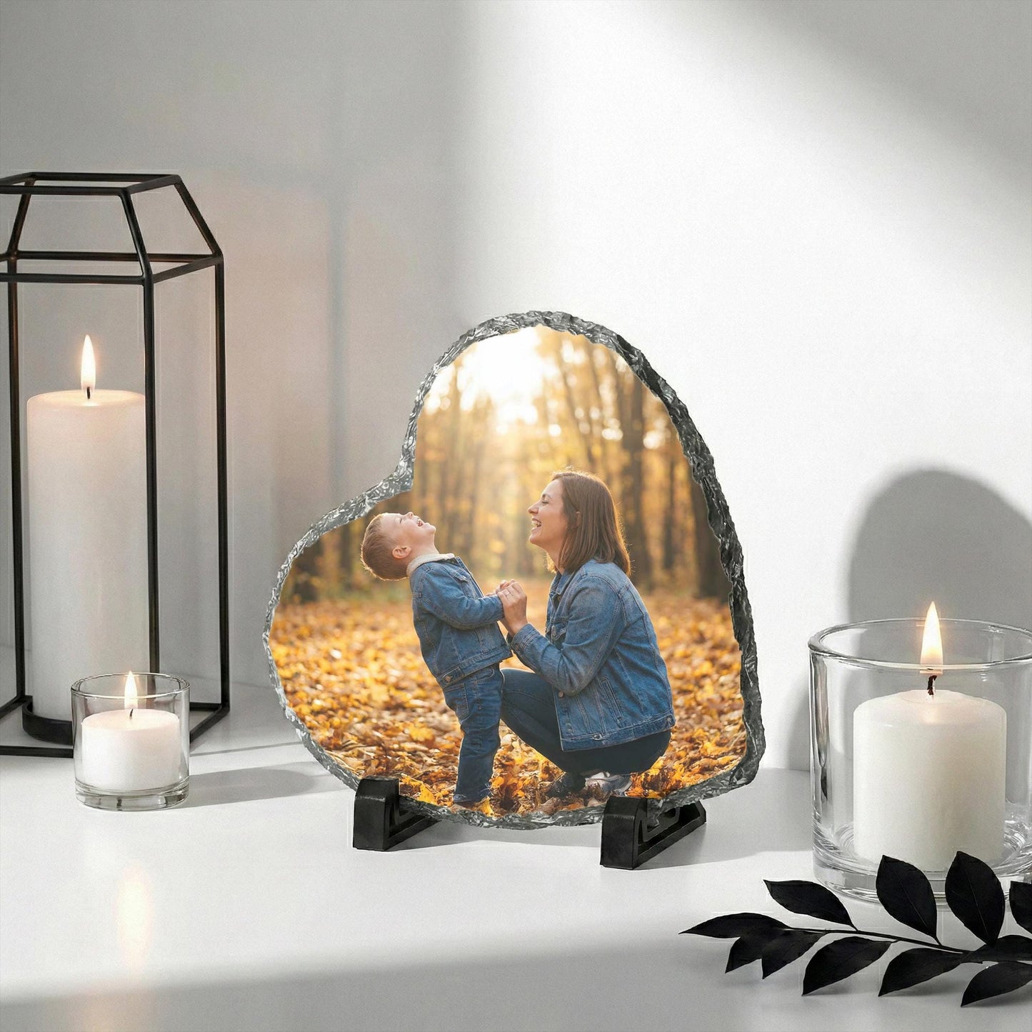 Custom Mommy and Baby Photo Stone Plaque, Mom and Son Picture Slate Rock