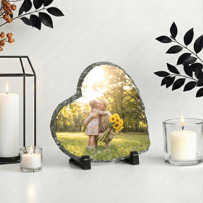 Mother and Girl Photo Stone Plaque, Custom Mom and Daughter Picture Rock Slate