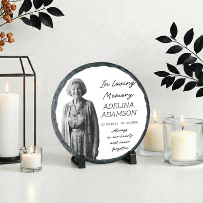 Personalized Grandma Photo Memorial Stone Plaque, Loss of Grandmother Portrait Rock Slate