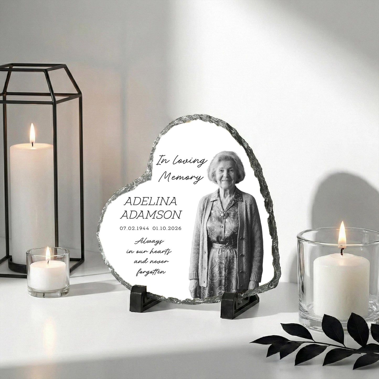 Personalized Grandma Photo Memorial Stone Plaque, Loss of Grandmother Portrait Rock Slate