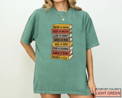 Black History Books Shirt, Dream Like Martin Speak Like Frederick Tee