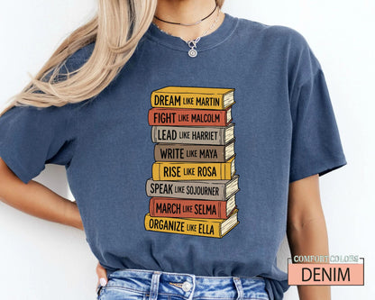 Black History Books Shirt, Dream Like Martin Speak Like Frederick Tee