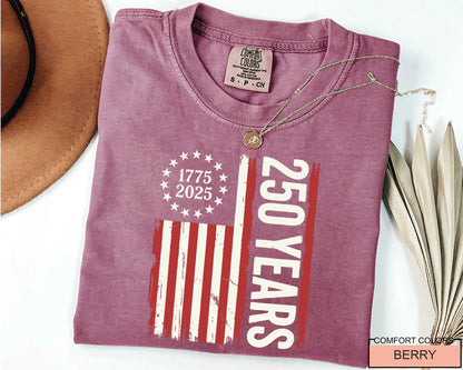 USA Flag 250 Years Shirt, Patriotic American Flag Tee