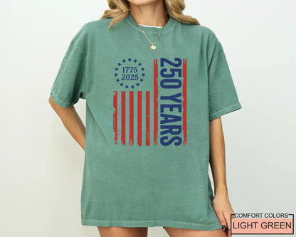 USA Flag 250 Years Shirt, Patriotic American Flag Tee