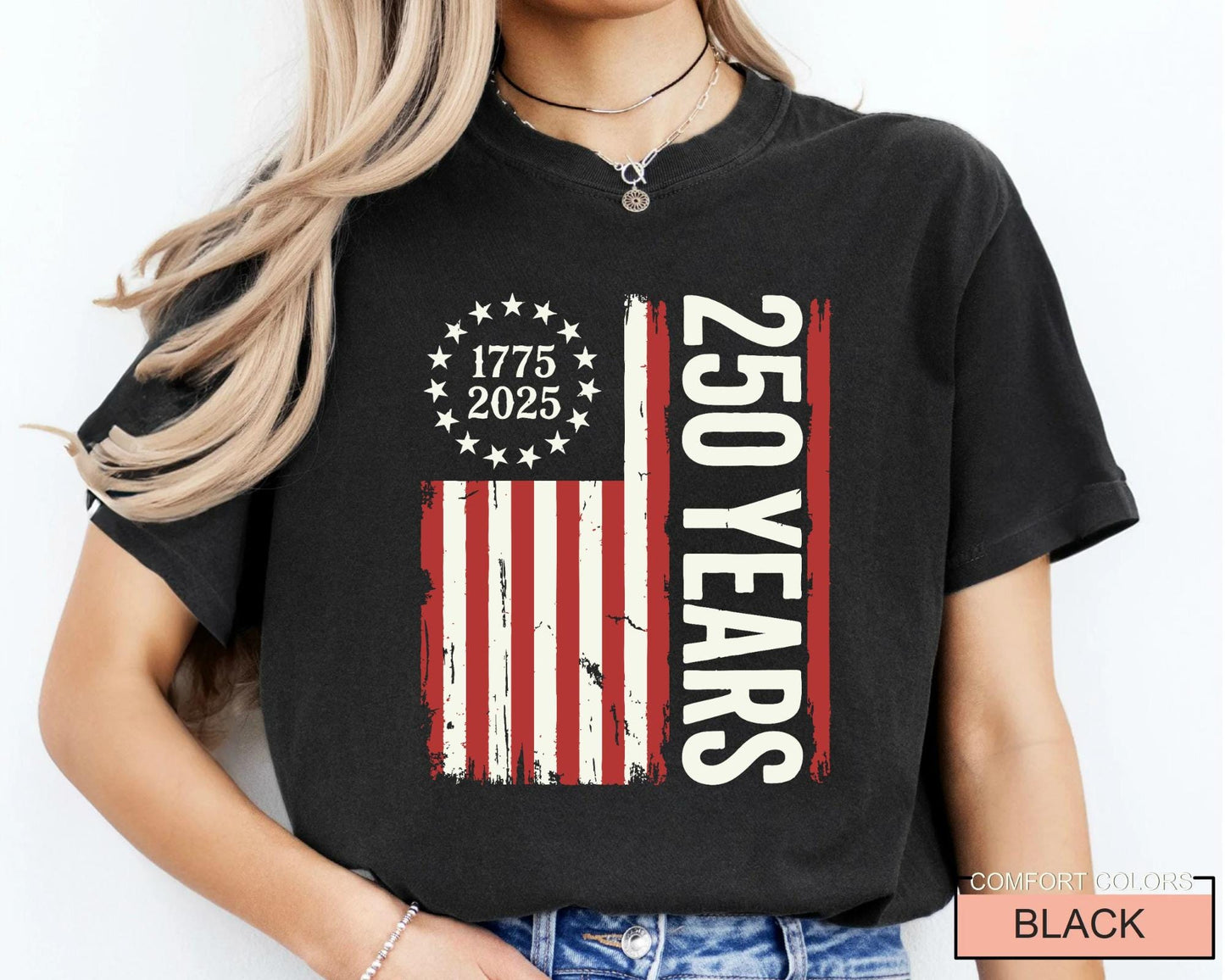 USA Flag 250 Years Shirt, Patriotic American Flag Tee