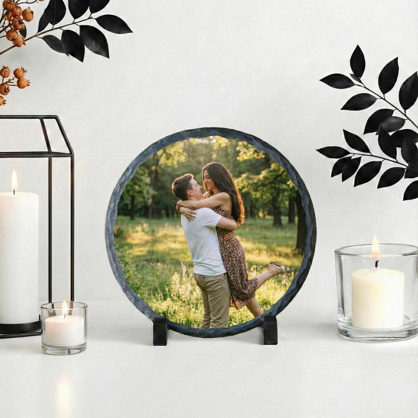 Custom Couple Photo Slate Stone, Personalized Valentine’s Day Picture Home Decor