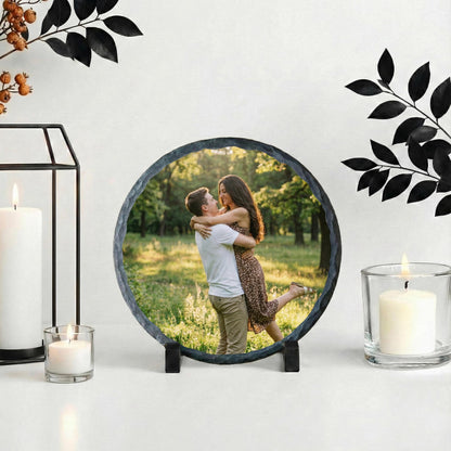 Custom Couple Photo Slate Stone, Personalized Valentine’s Day Picture Home Decor