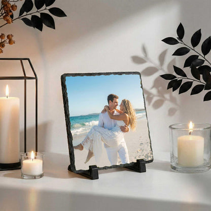 Couple Picture Rock Slate Stone, Custom Home Decoration for Valentines