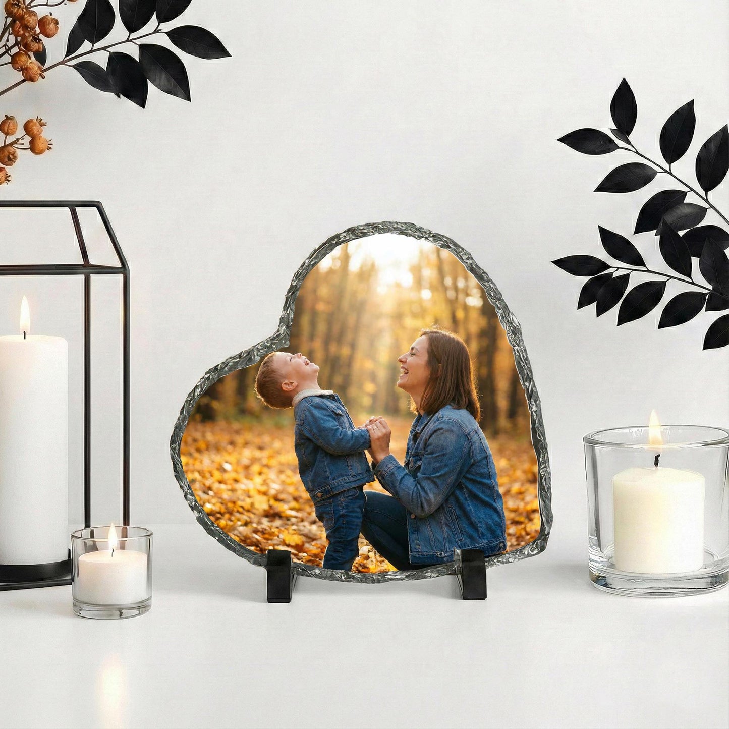 Custom Mommy and Baby Photo Stone Plaque, Mom and Son Picture Slate Rock
