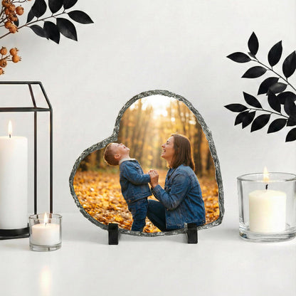 Custom Mommy and Baby Photo Stone Plaque, Mom and Son Picture Slate Rock