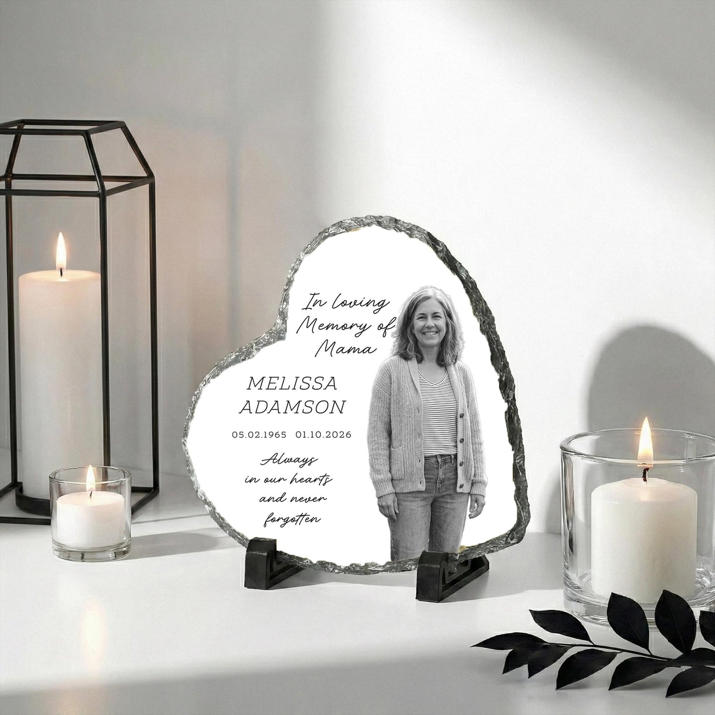 In Loving Memory of Mama Photo Stone Plaque, Memorial Slate Mum