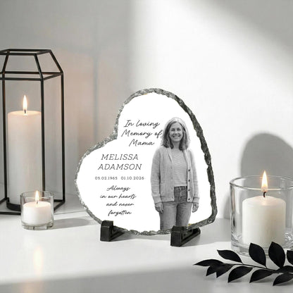 In Loving Memory of Mama Photo Stone Plaque, Memorial Slate Mum
