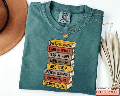 Black History Books Shirt, Dream Like Martin Speak Like Frederick Tee
