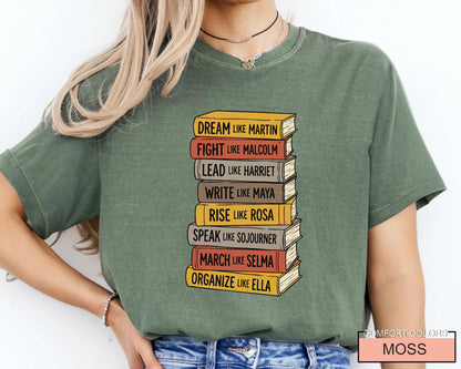 Black History Books Shirt, Dream Like Martin Speak Like Frederick Tee