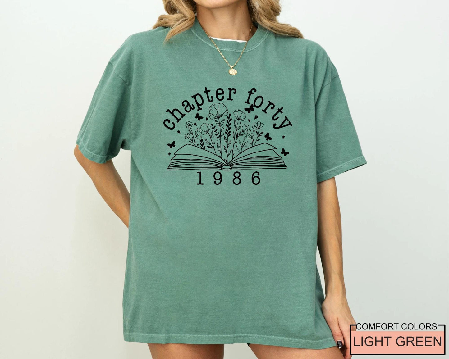 Floral Book Chapter 40 T-Shirt: 1986 Birthday Gift