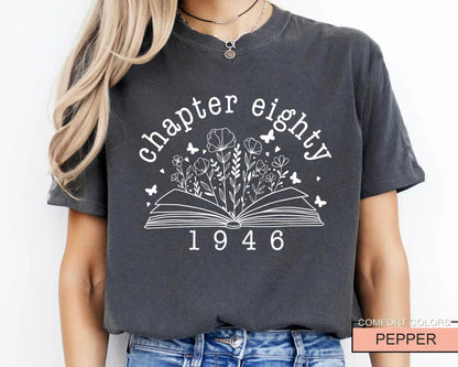 Chapter 80 Birthday Shirt for Women, Mother Born in 1946, Vintage 80th Bday Gift