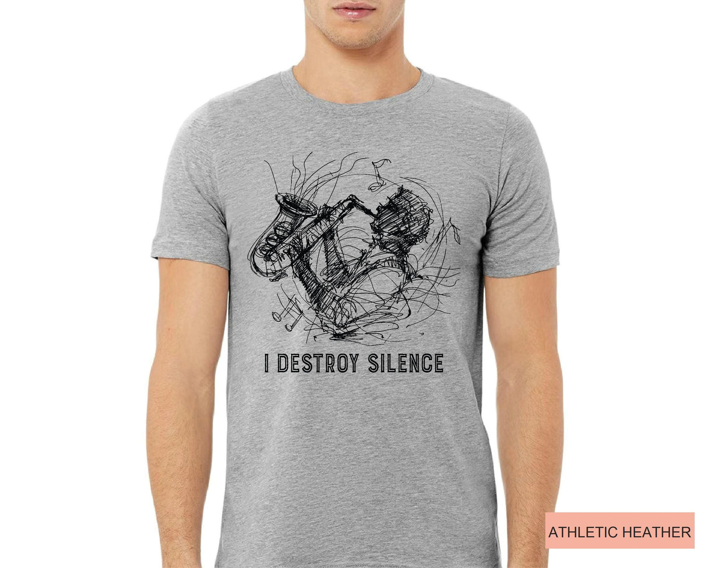 Funny Saxophone Player T-Shirt, I Destroy Silence, Brass Band