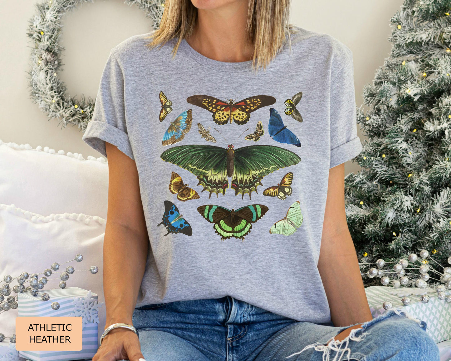 Vintage Butterfly Sweatshirt: Retro Nature Inspired Women Tee