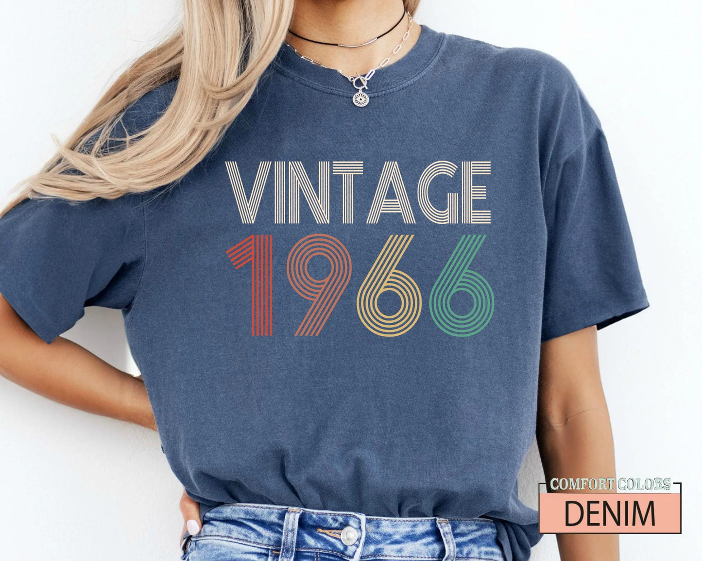 Custom Year 1966 Tee : Womens Vintage 60th Birthday Shirt