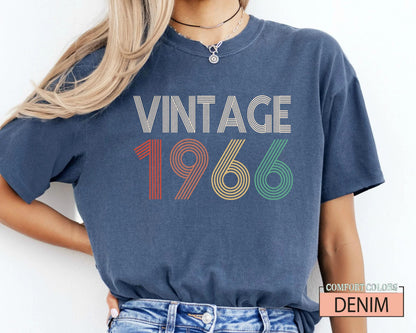 Custom Year 1966 Tee : Womens Vintage 60th Birthday Shirt