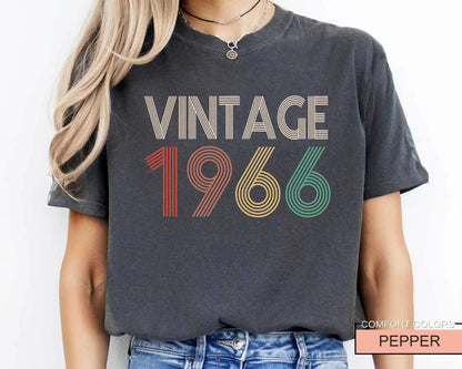 Custom Year 1966 Tee : Womens Vintage 60th Birthday Shirt
